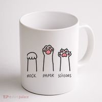 Rock Paper Scissors Cat Paws Coffee Mug thumb 1