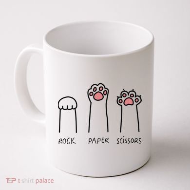 Rock Paper Scissors Cat Paws Coffee Mug