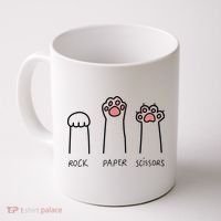 Rock Paper Scissors Cat Paws Coffee Mug thumb 0