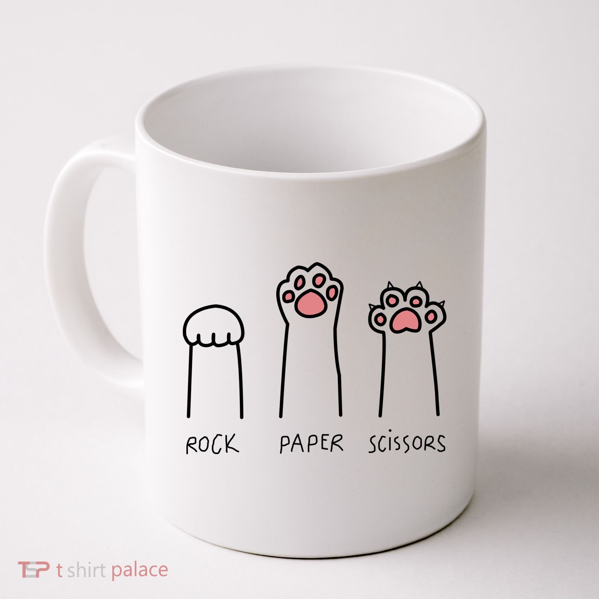 Rock Paper Scissors Cat Paws Coffee Mug
