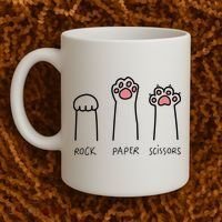 Rock Paper Scissors Cat Paws Coffee Mug thumb 2