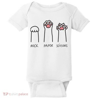 Rock Paper Scissors Cat Paws Baby Bodysuit