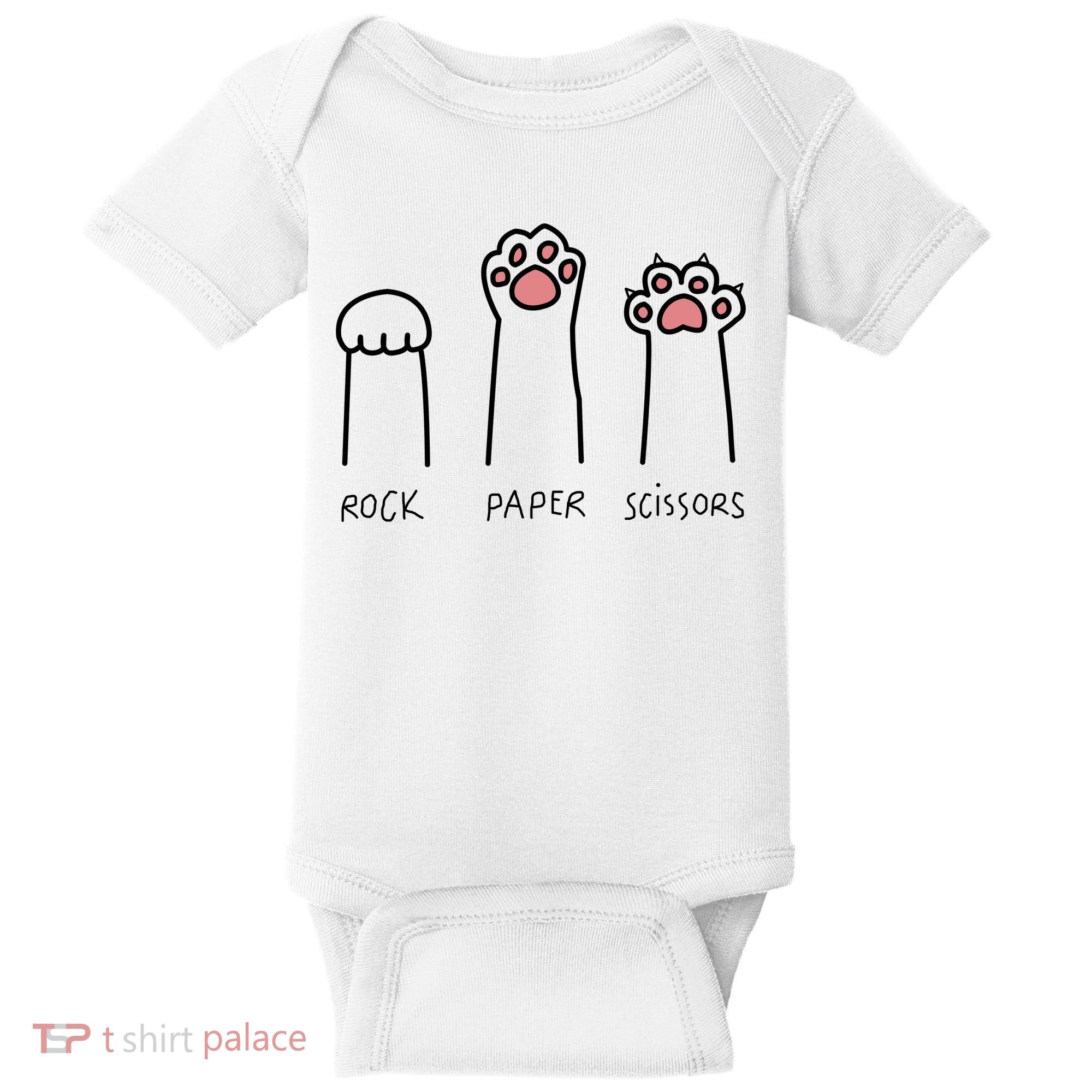 Rock Paper Scissors Cat Paws Baby Bodysuit