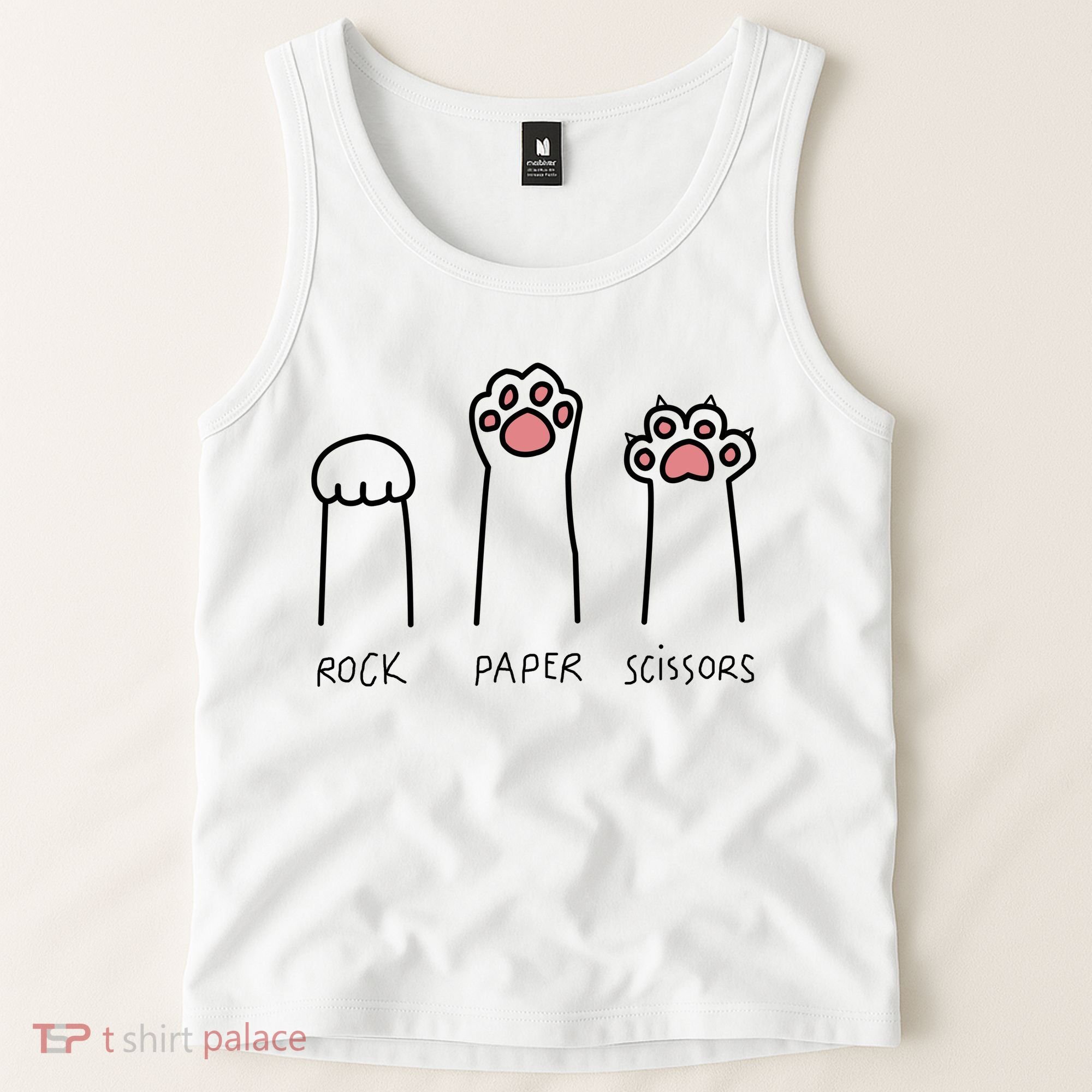 Rock Paper Scissors Cat Paws Tank Top