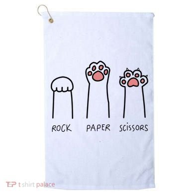 Rock Paper Scissors Cat Paws Golf Towel