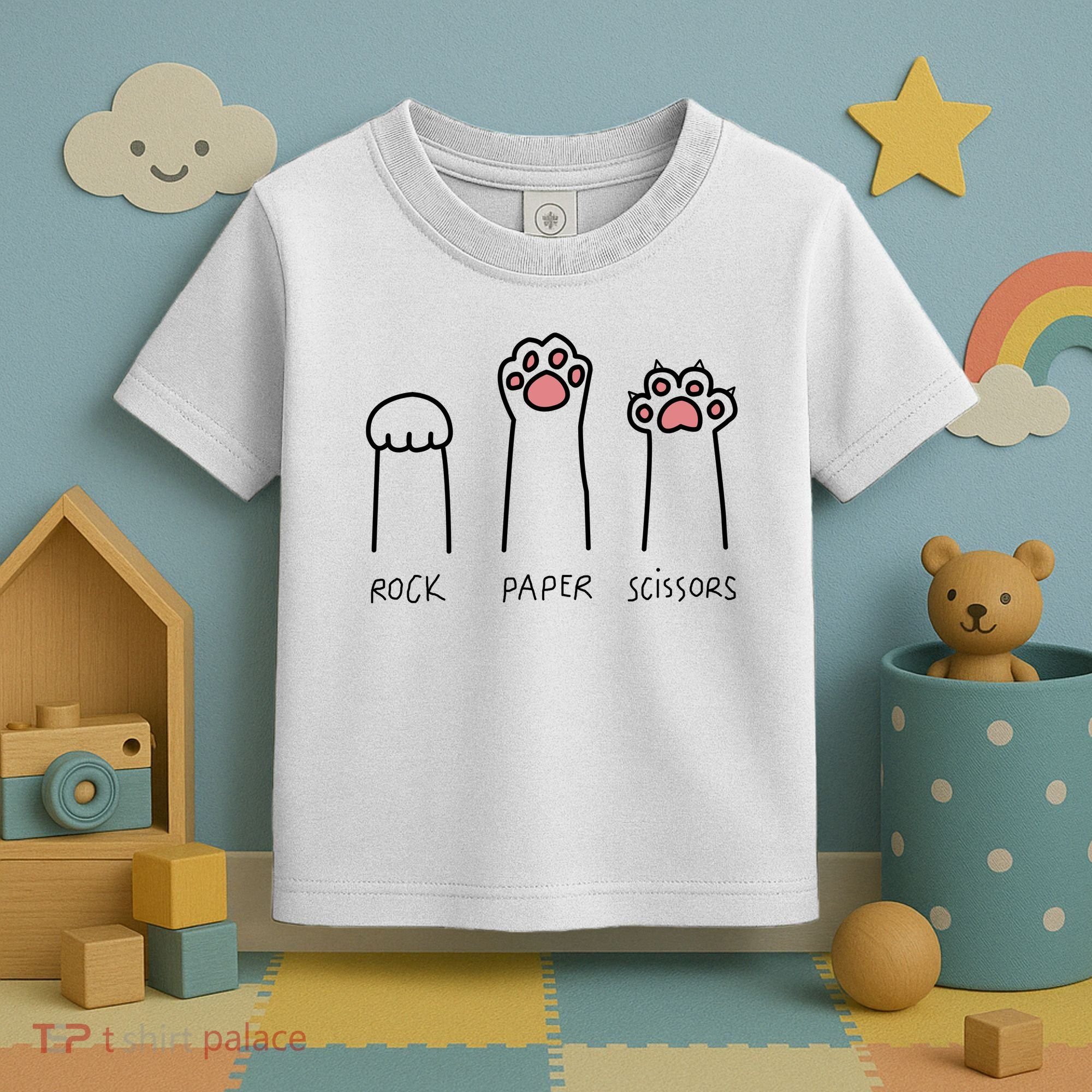 Rock Paper Scissors Cat Paws Toddler T-Shirt
