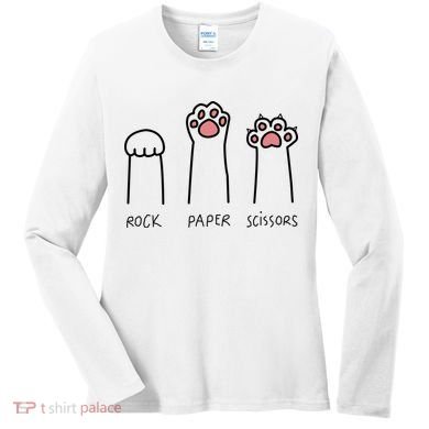 Rock Paper Scissors Cat Paws Women's Long Sleeve Shirt