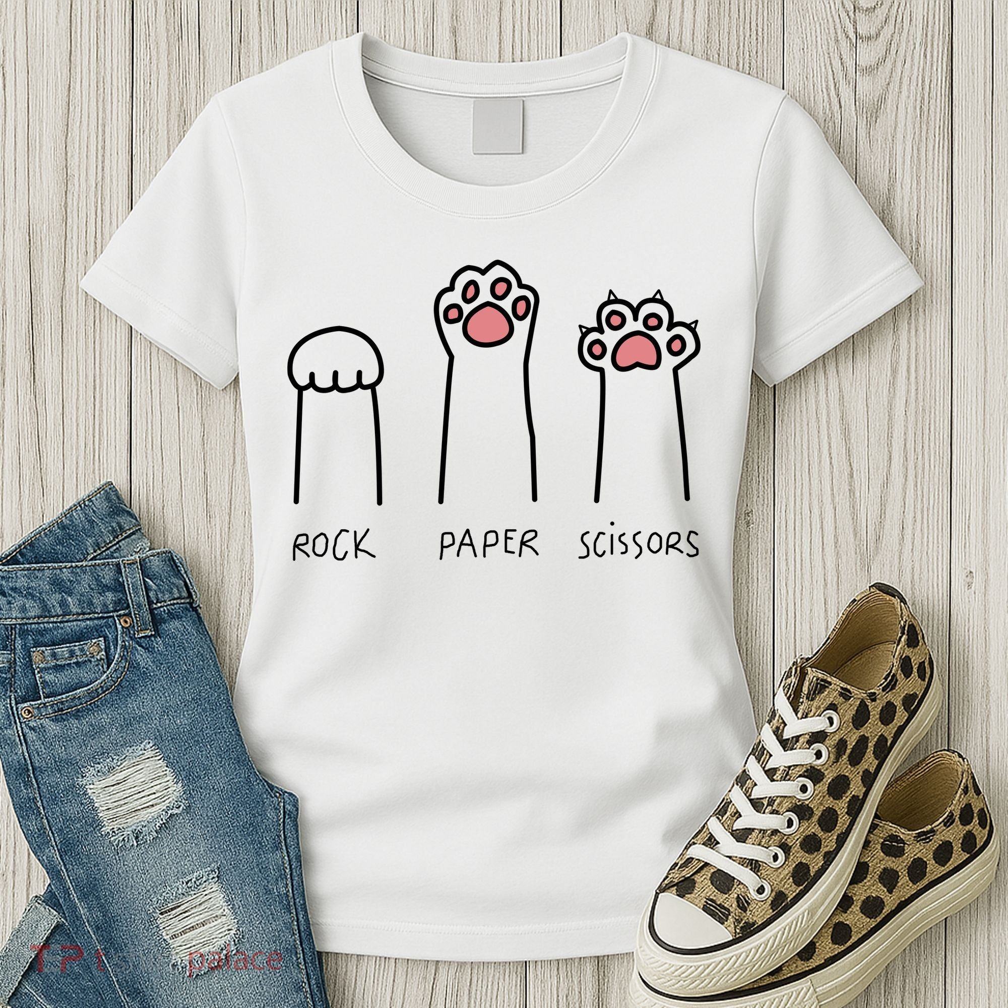 Rock Paper Scissors Cat Paws Women's T-Shirt
