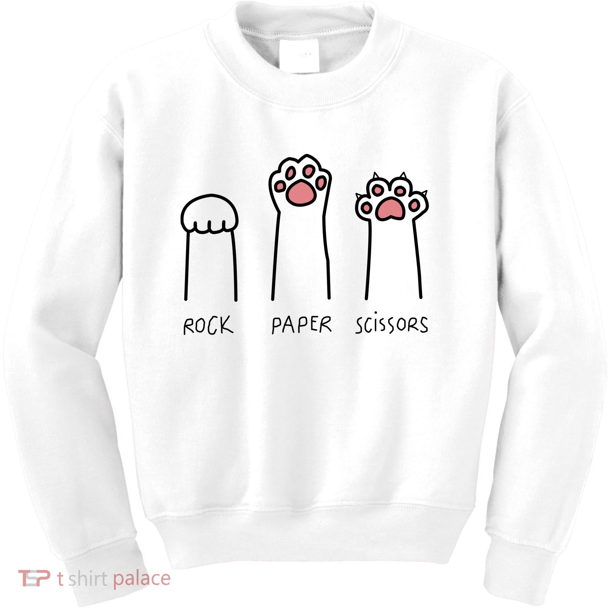 Rock Paper Scissors Cat Paws Kids Sweatshirt