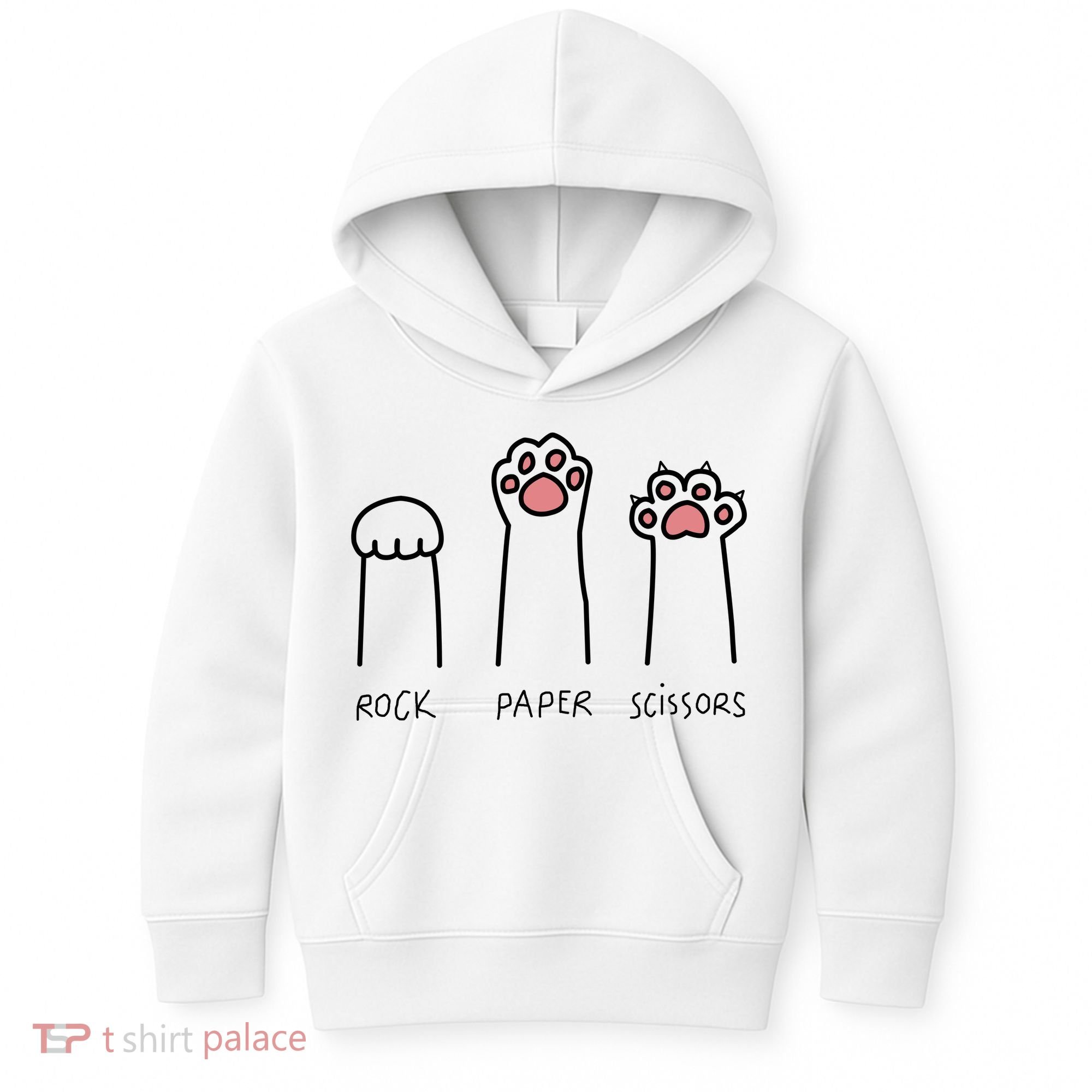Rock Paper Scissors Cat Paws Kids Hoodie