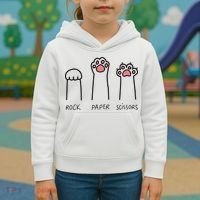 Rock Paper Scissors Cat Paws Kids Hoodie thumb 3
