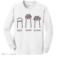 Rock Paper Scissors Cat Paws Kids Long Sleeve Shirt thumb 0