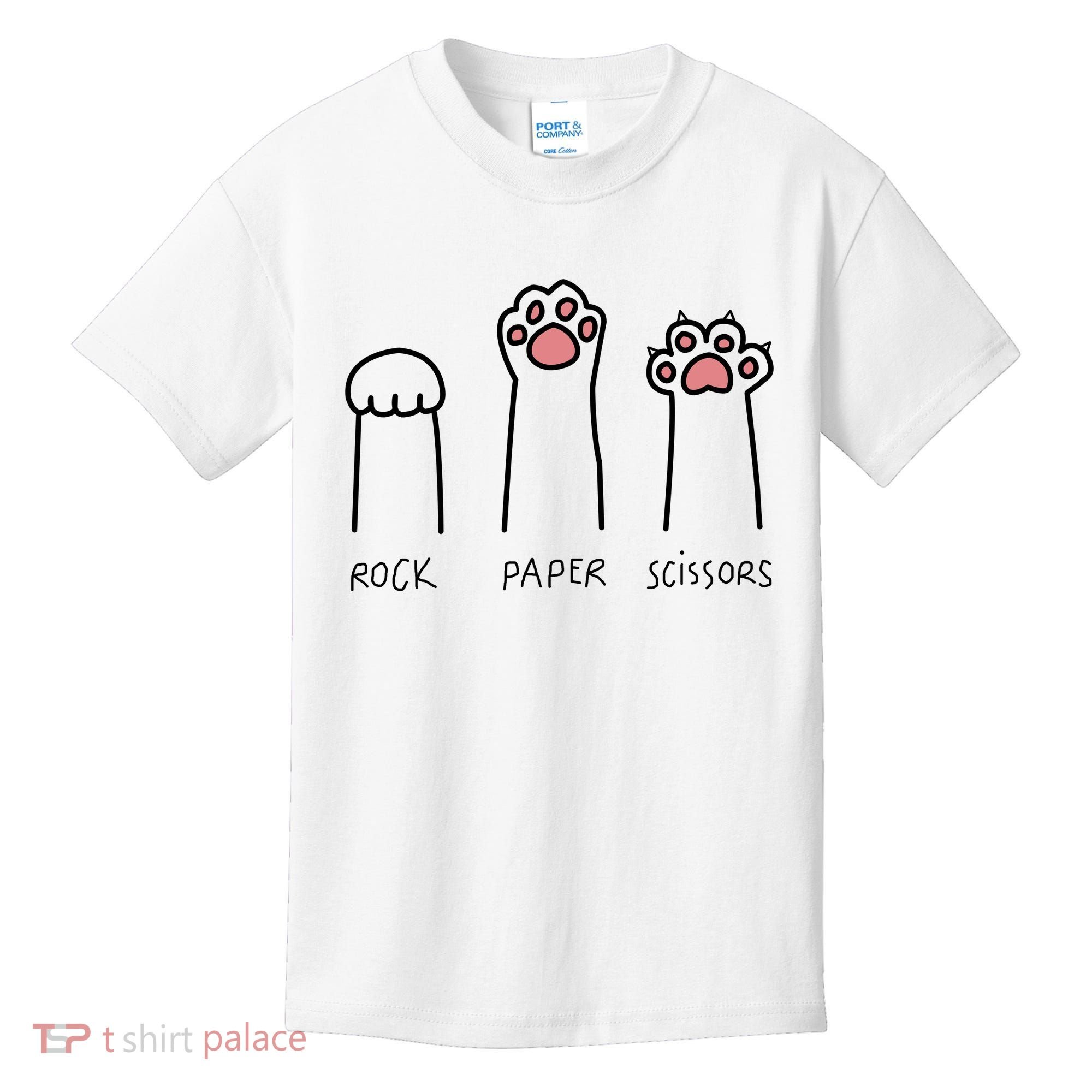 Rock Paper Scissors Cat Paws Kids T-Shirt