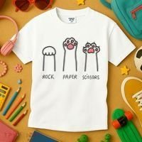 Rock Paper Scissors Cat Paws Kids T-Shirt thumb 3