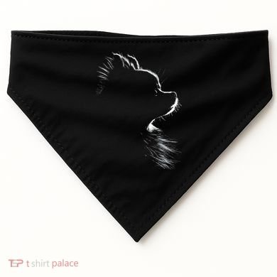 Retro Pomeranian Silhouette USA-Made Doggie Bandana