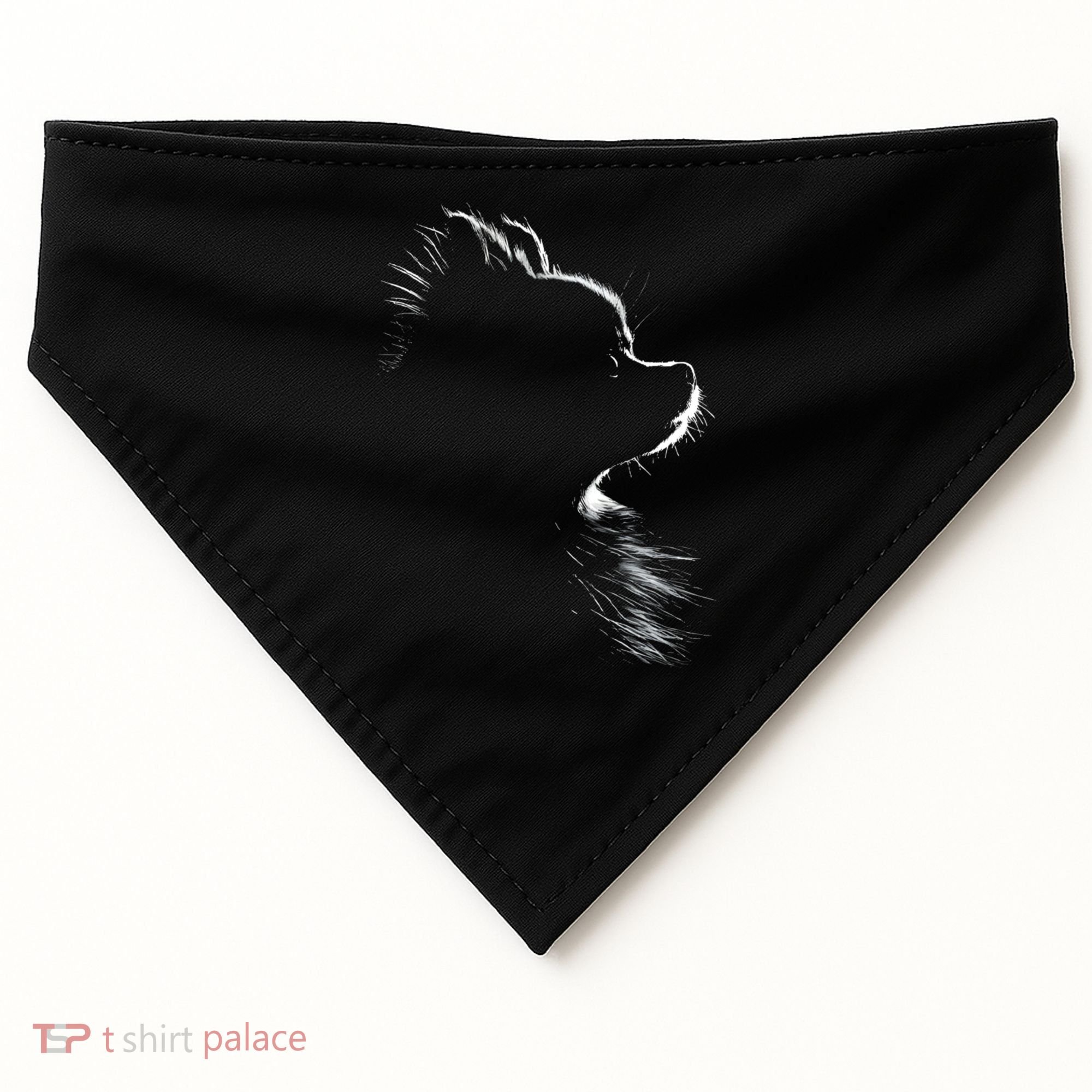 Retro Pomeranian Silhouette USA-Made Doggie Bandana