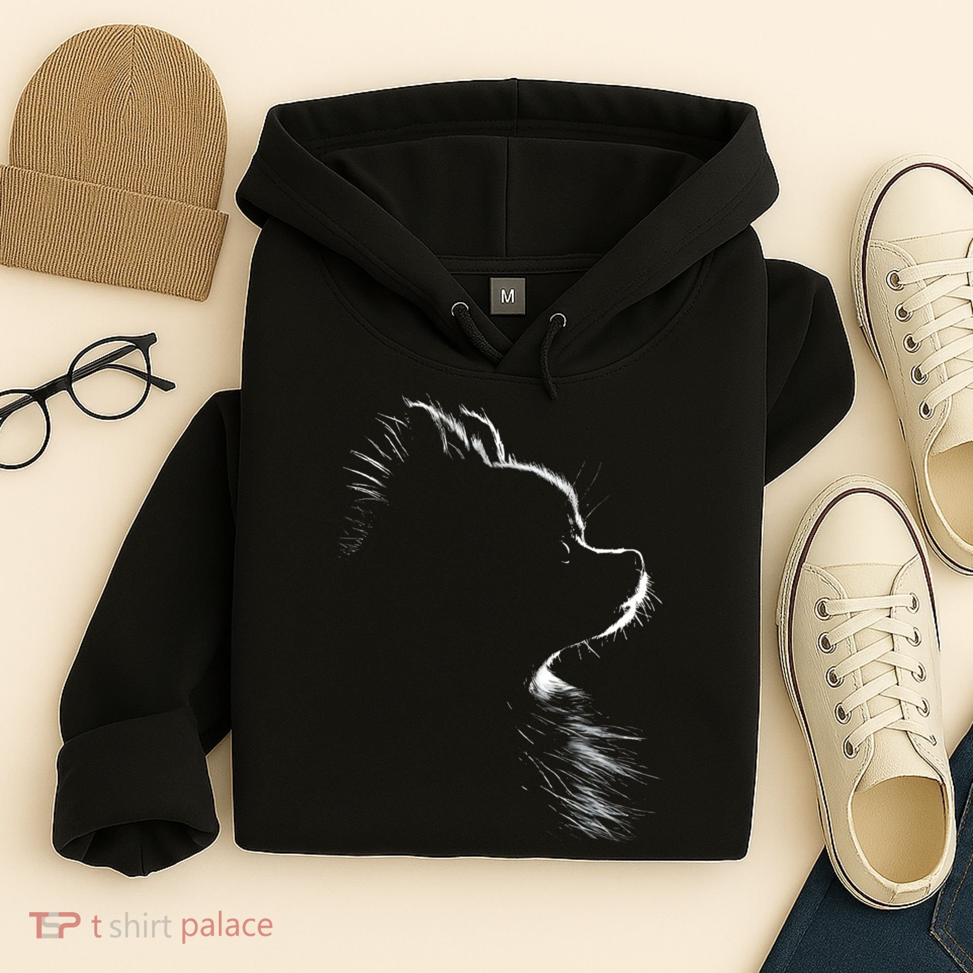 Retro Pomeranian Silhouette Hoodie
