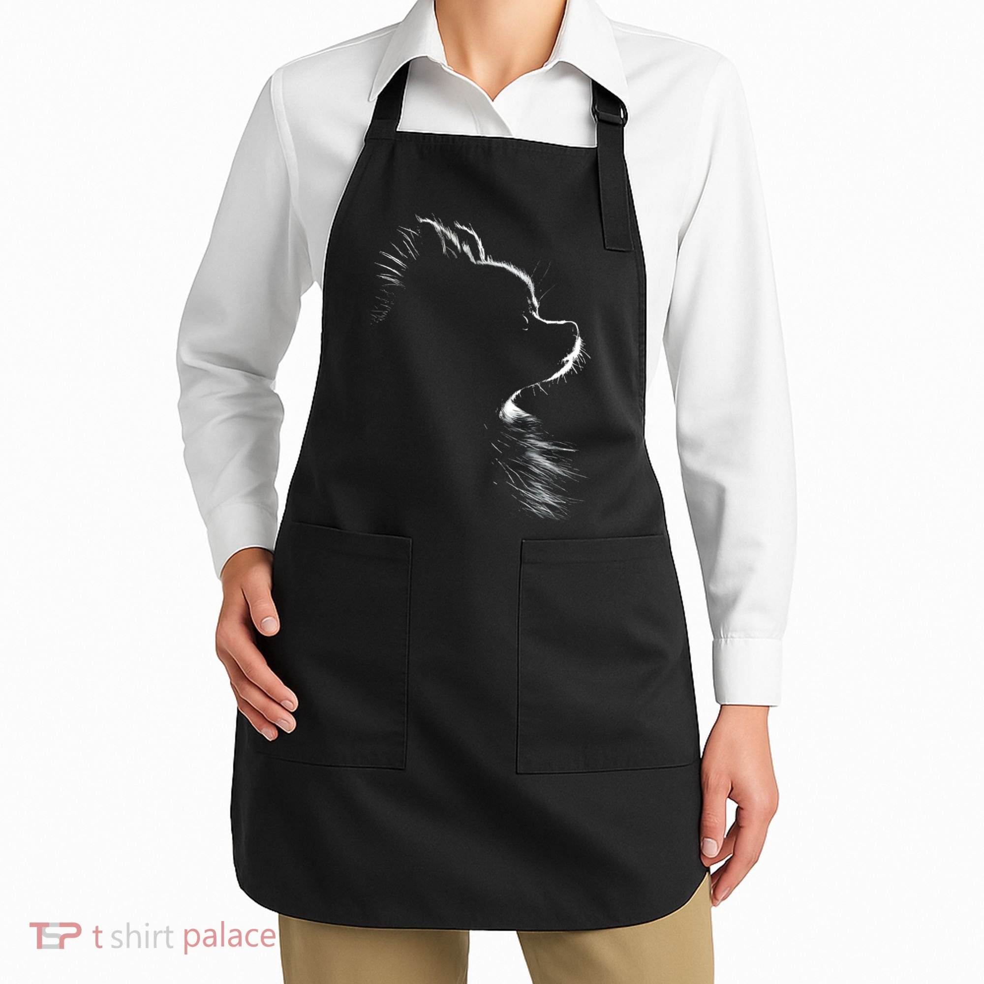 Retro Pomeranian Silhouette Apron