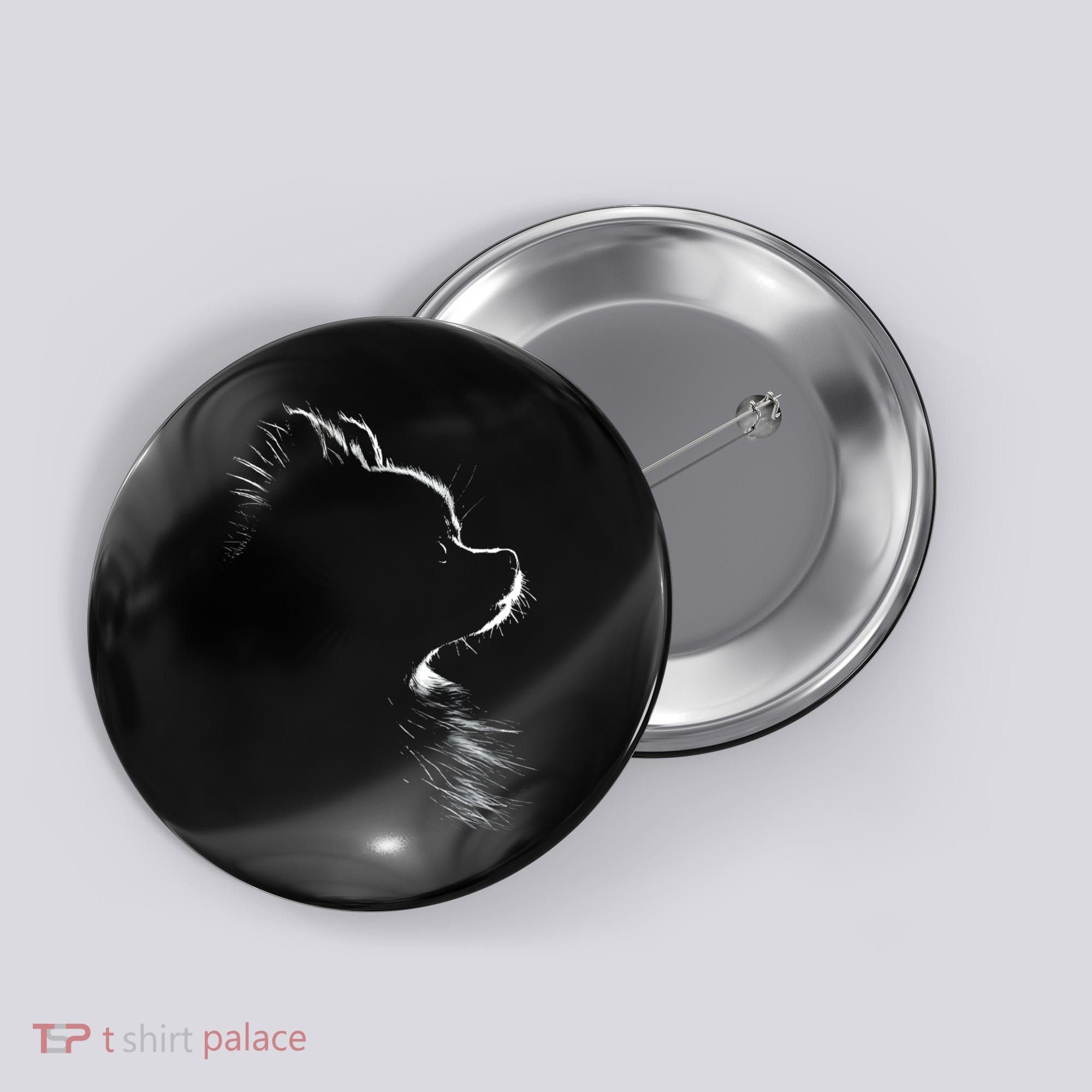 Retro Pomeranian Silhouette Button