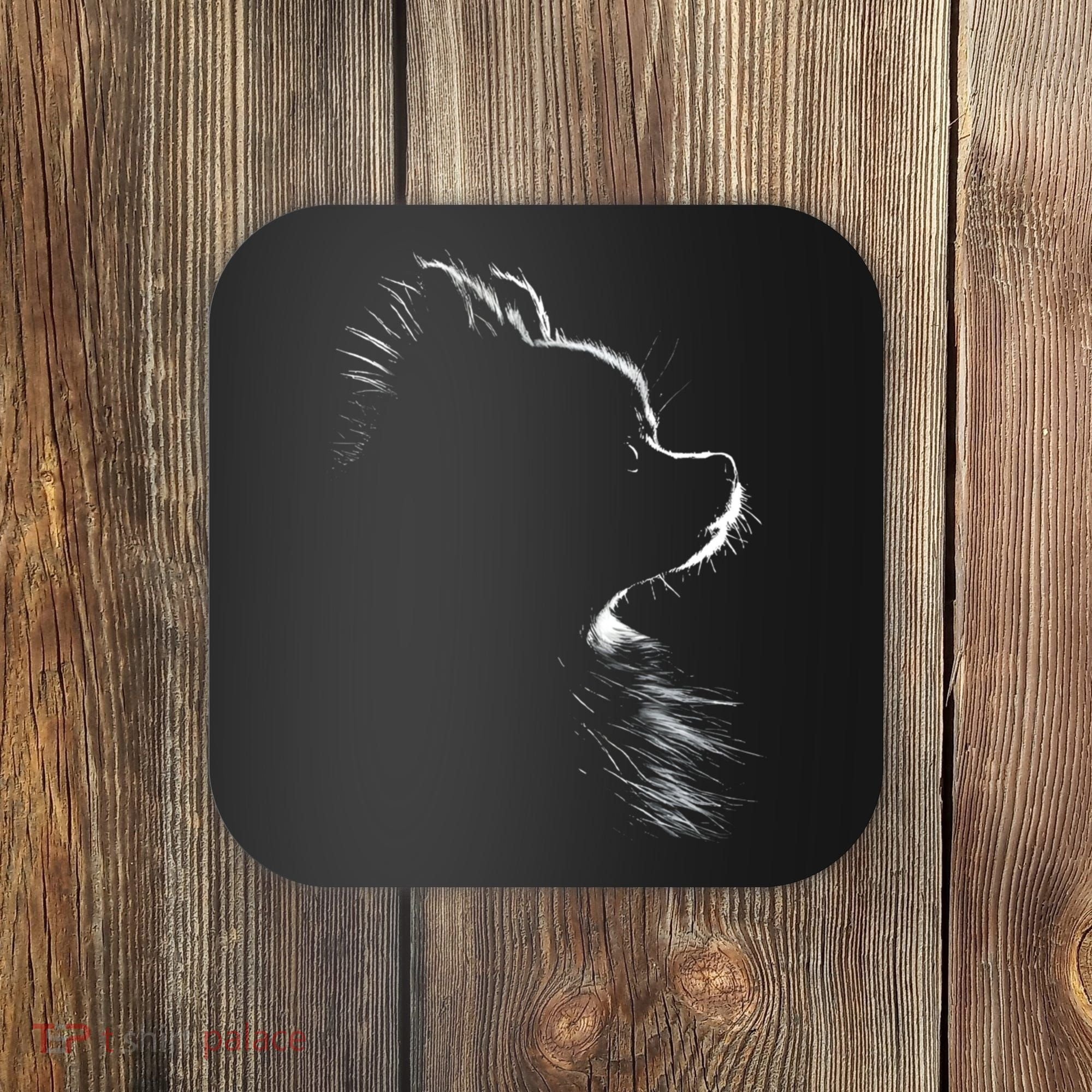 Retro Pomeranian Silhouette Coaster