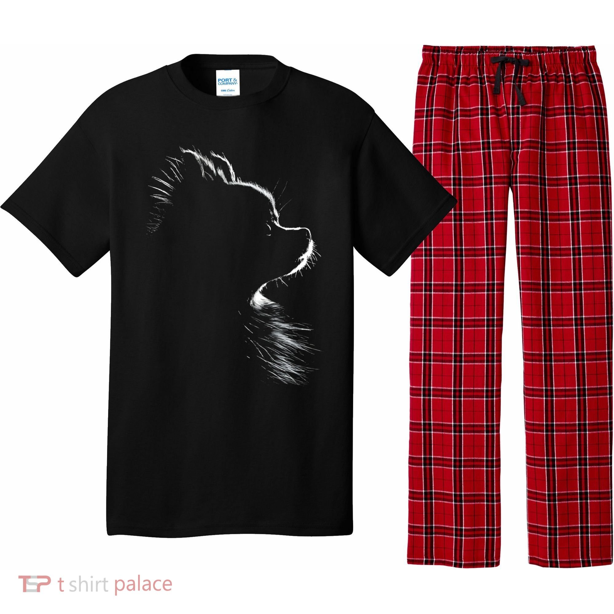 Retro Pomeranian Silhouette Pajama Set