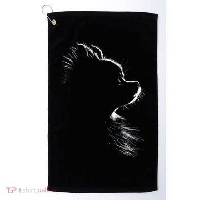 Retro Pomeranian Silhouette Golf Towel