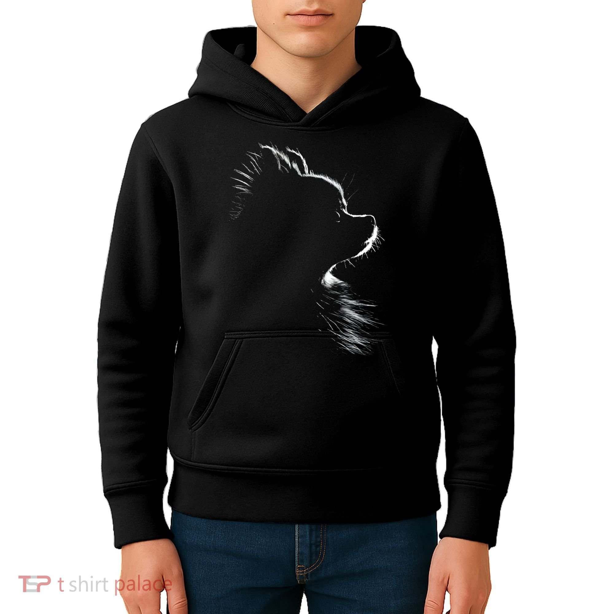Retro Pomeranian Silhouette Kids Hoodie