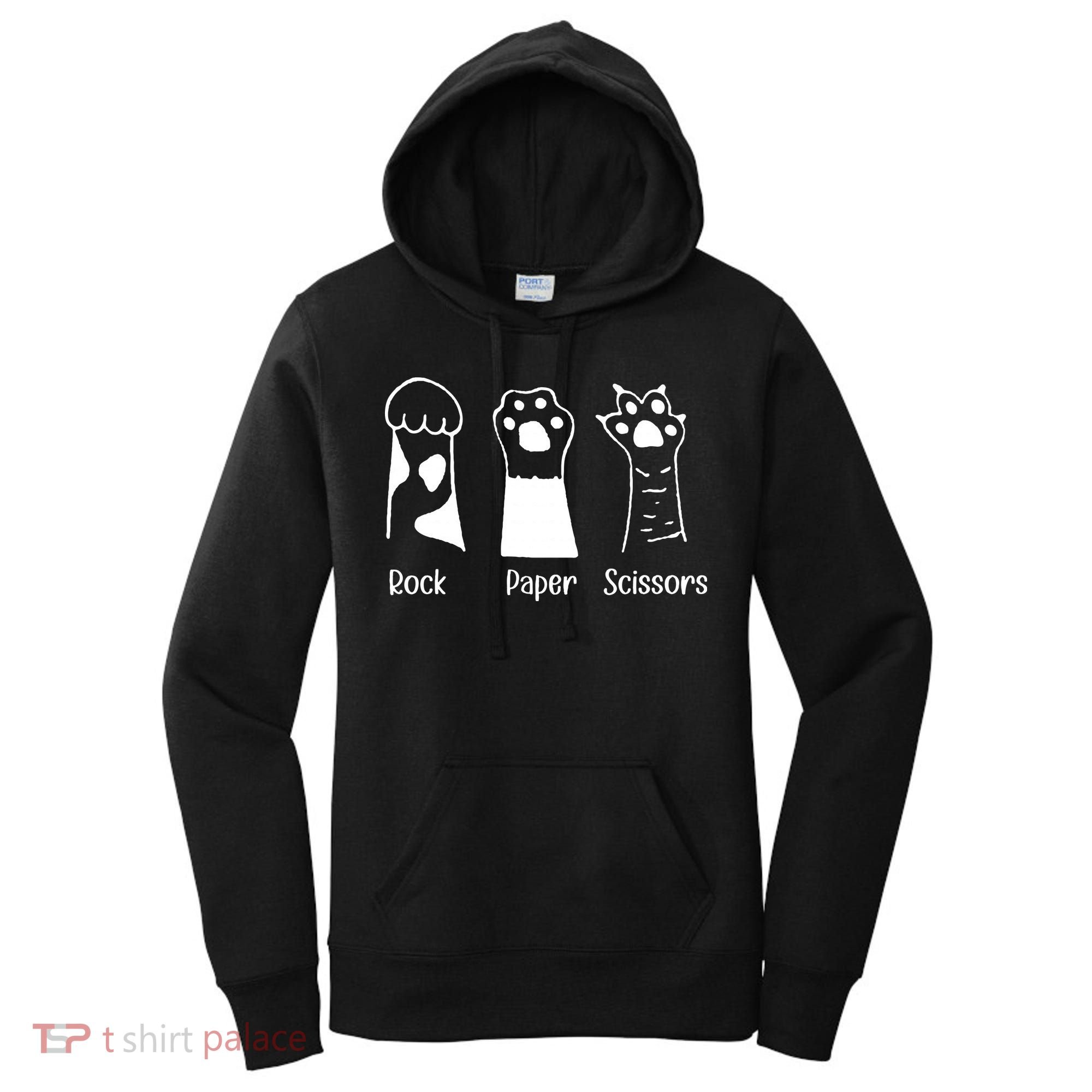 Rock Paper Scissors Funny Cat Paws Cute Kitten Lover Cats Women's Hoodie