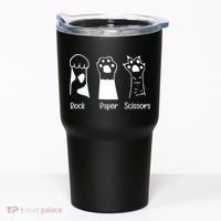 Rock Paper Scissors Funny Cat Paws Cute Kitten Lover Cats Tumbler thumb 0