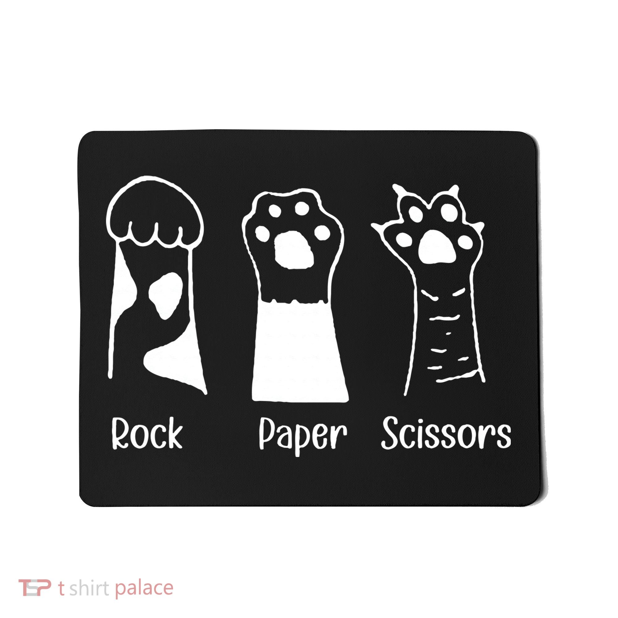 Rock Paper Scissors Funny Cat Paws Cute Kitten Lover Cats Mousepad