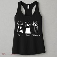 Rock Paper Scissors Funny Cat Paws Cute Kitten Lover Cats Women's Tank Top thumb 3