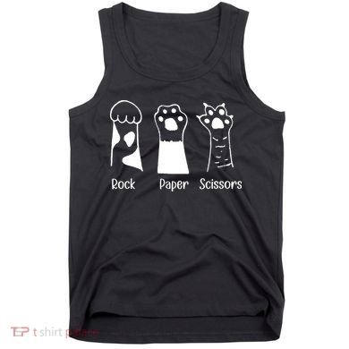 Rock Paper Scissors Funny Cat Paws Cute Kitten Lover Cats Tank Top