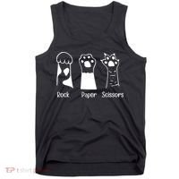Rock Paper Scissors Funny Cat Paws Cute Kitten Lover Cats Tank Top thumb 0