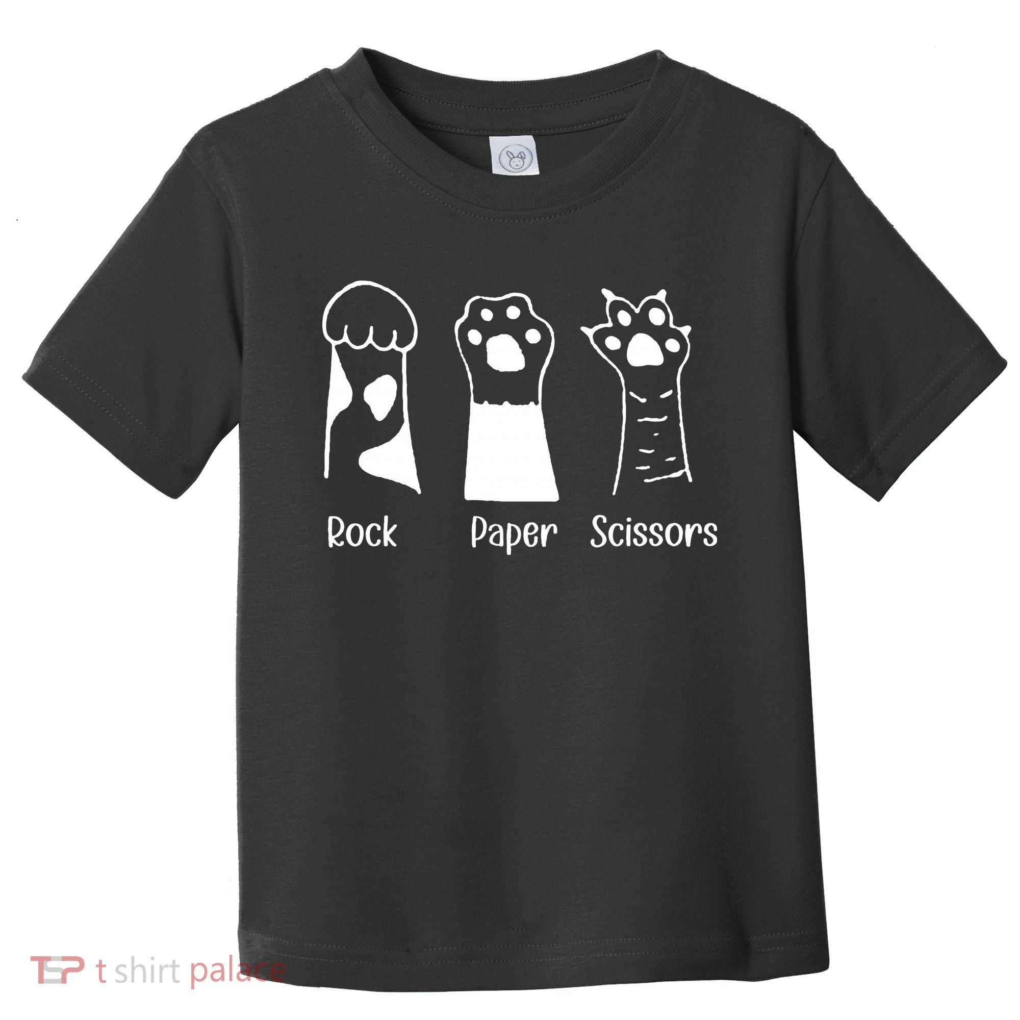 Rock Paper Scissors Funny Cat Paws Cute Kitten Lover Cats Toddler T-Shirt