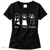Rock Paper Scissors Funny Cat Paws Cute Kitten Lover Cats Women's T-Shirt thumb 0