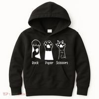 Rock Paper Scissors Funny Cat Paws Cute Kitten Lover Cats Kids Hoodie thumb 0