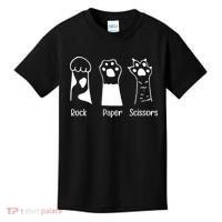 Rock Paper Scissors Funny Cat Paws Cute Kitten Lover Cats Kids T-Shirt thumb 0