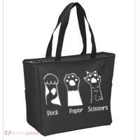 Rock Paper Scissors Funny Cat Paws Cute Kitten Lover Cats Tote Bag thumb 2
