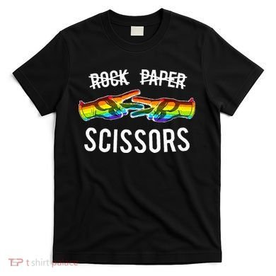 Rock Paper Scissors Lesbian Pride Rainbow Lgbt T-Shirt