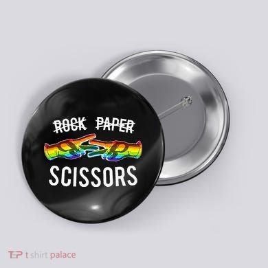 Rock Paper Scissors Lesbian Pride Rainbow Lgbt Button
