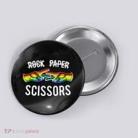 Rock Paper Scissors Lesbian Pride Rainbow Lgbt Button thumb 0