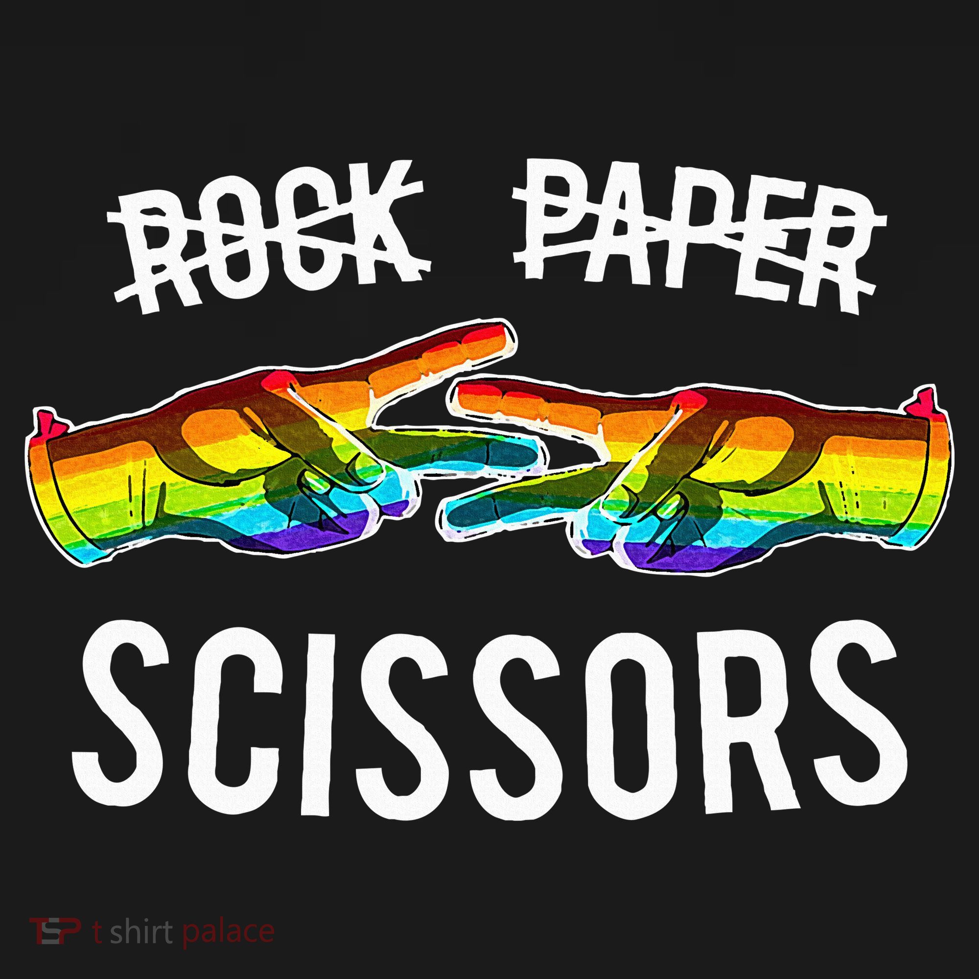 Rock Paper Scissors Lesbian Pride Rainbow Lgbt Button