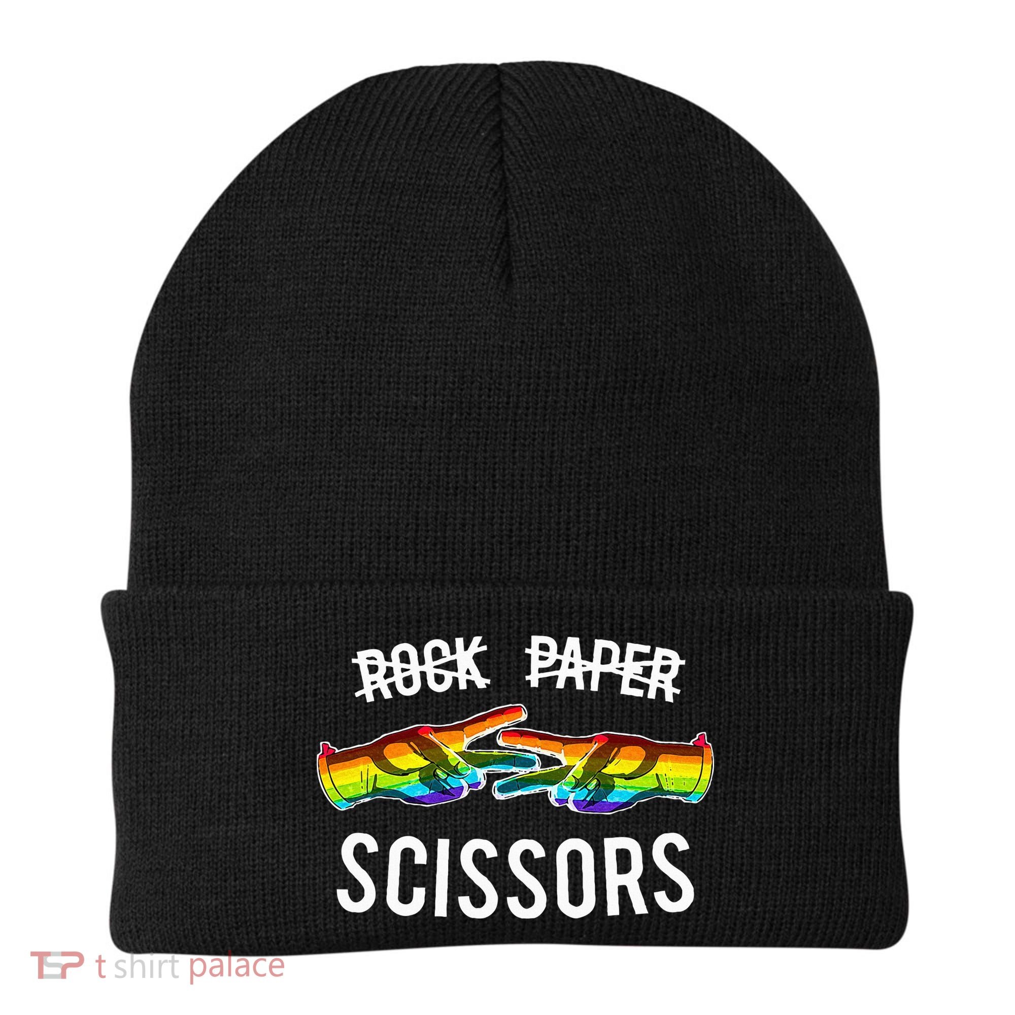 Rock Paper Scissors Lesbian Pride Rainbow Lgbt Beanie