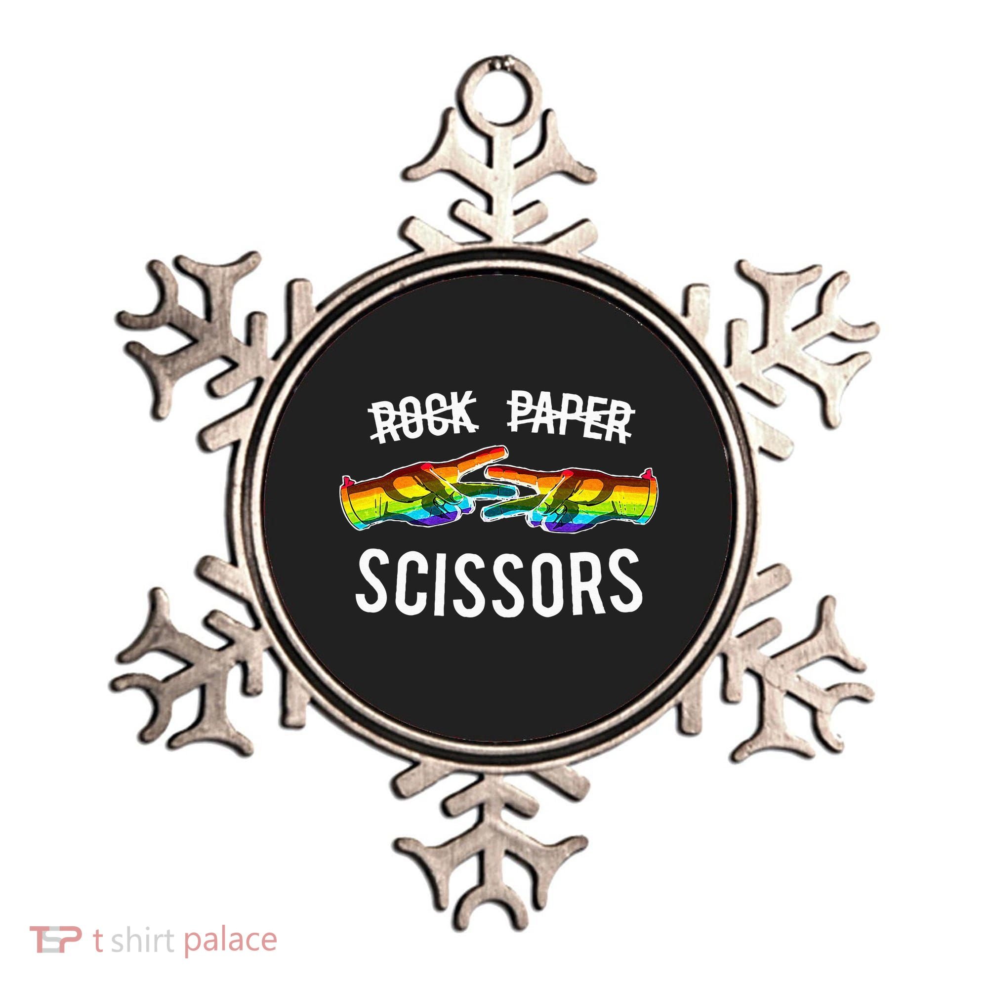 Rock Paper Scissors Lesbian Pride Rainbow Lgbt Ornament