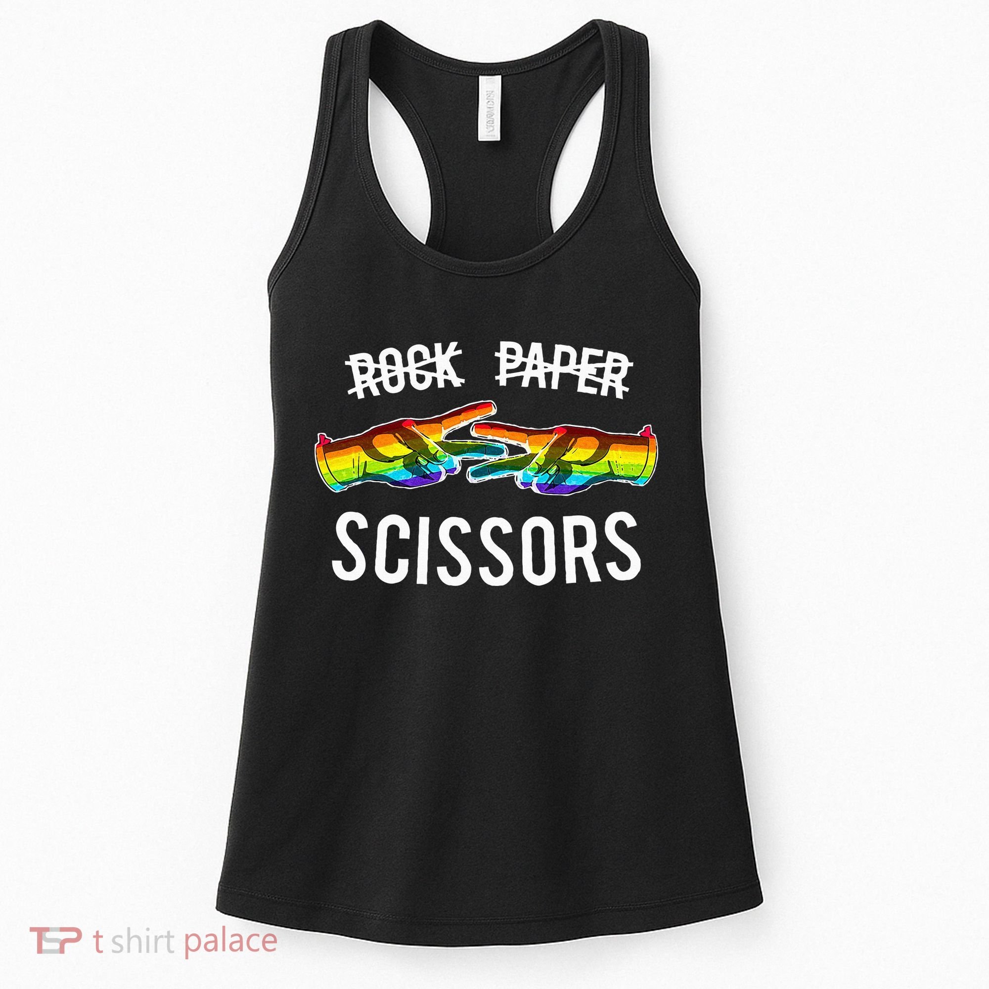 Rock Paper Scissors Lesbian Pride Rainbow Lgbt Women's Tank Top