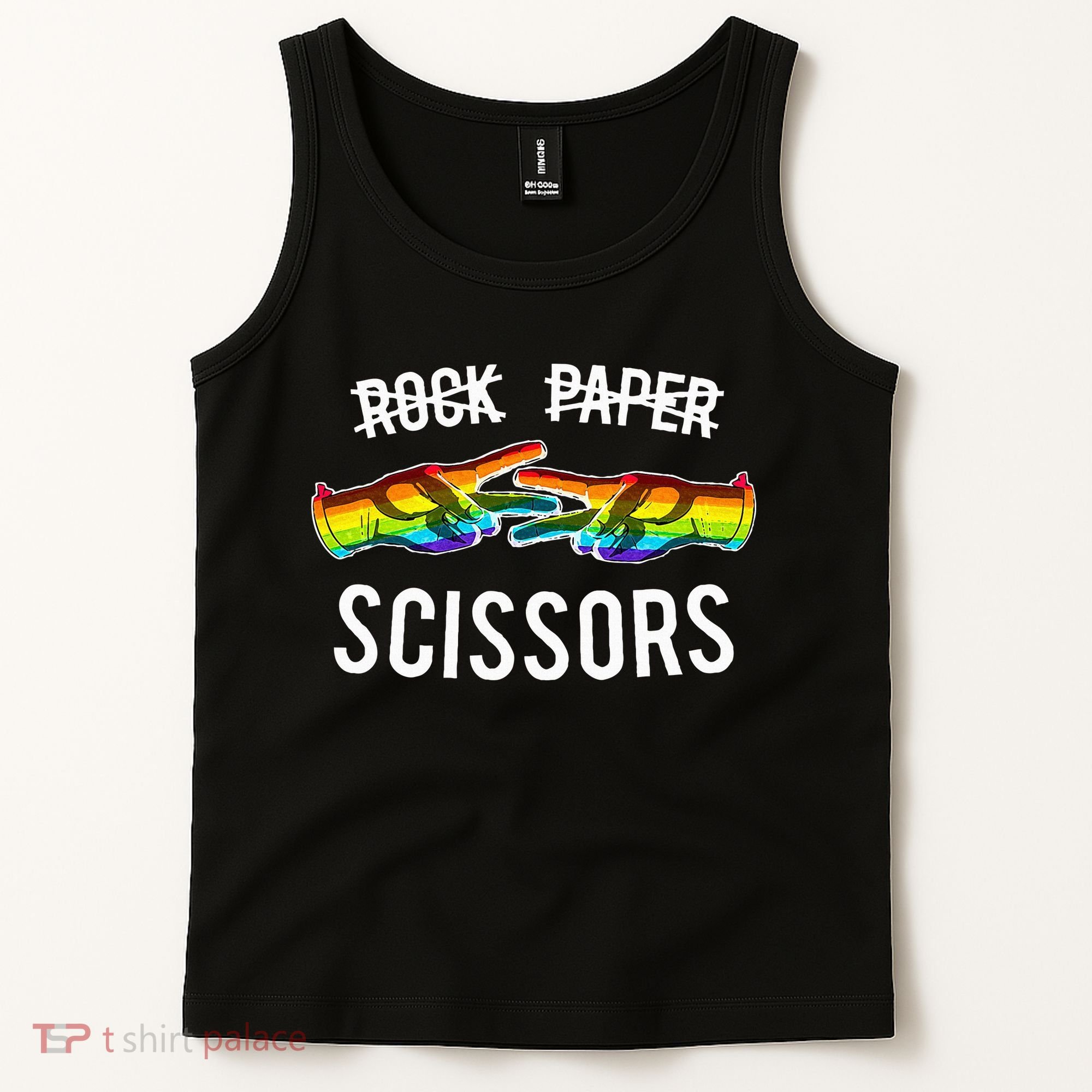 Rock Paper Scissors Lesbian Pride Rainbow Lgbt Tank Top
