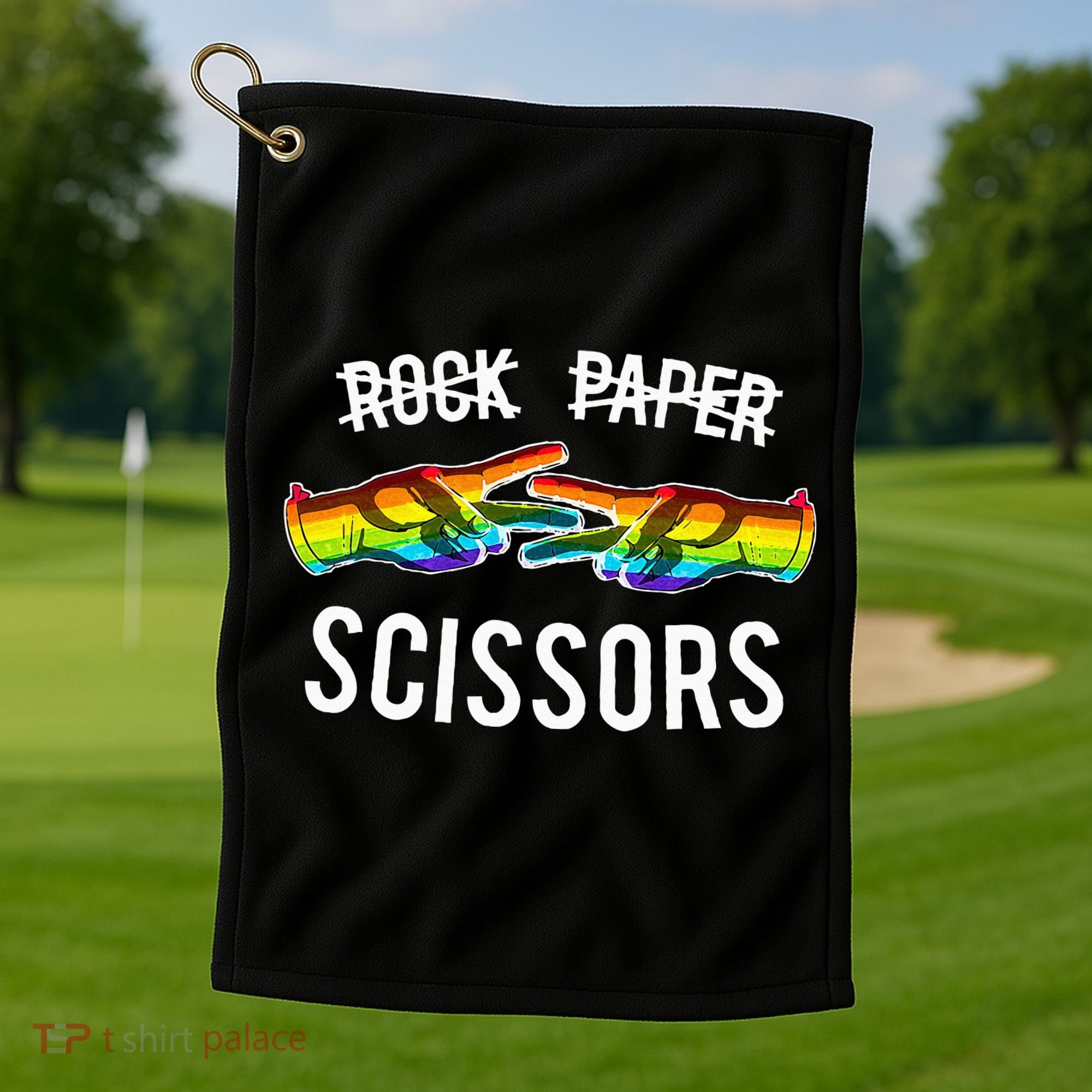 Rock Paper Scissors Lesbian Pride Rainbow Lgbt Golf Towel