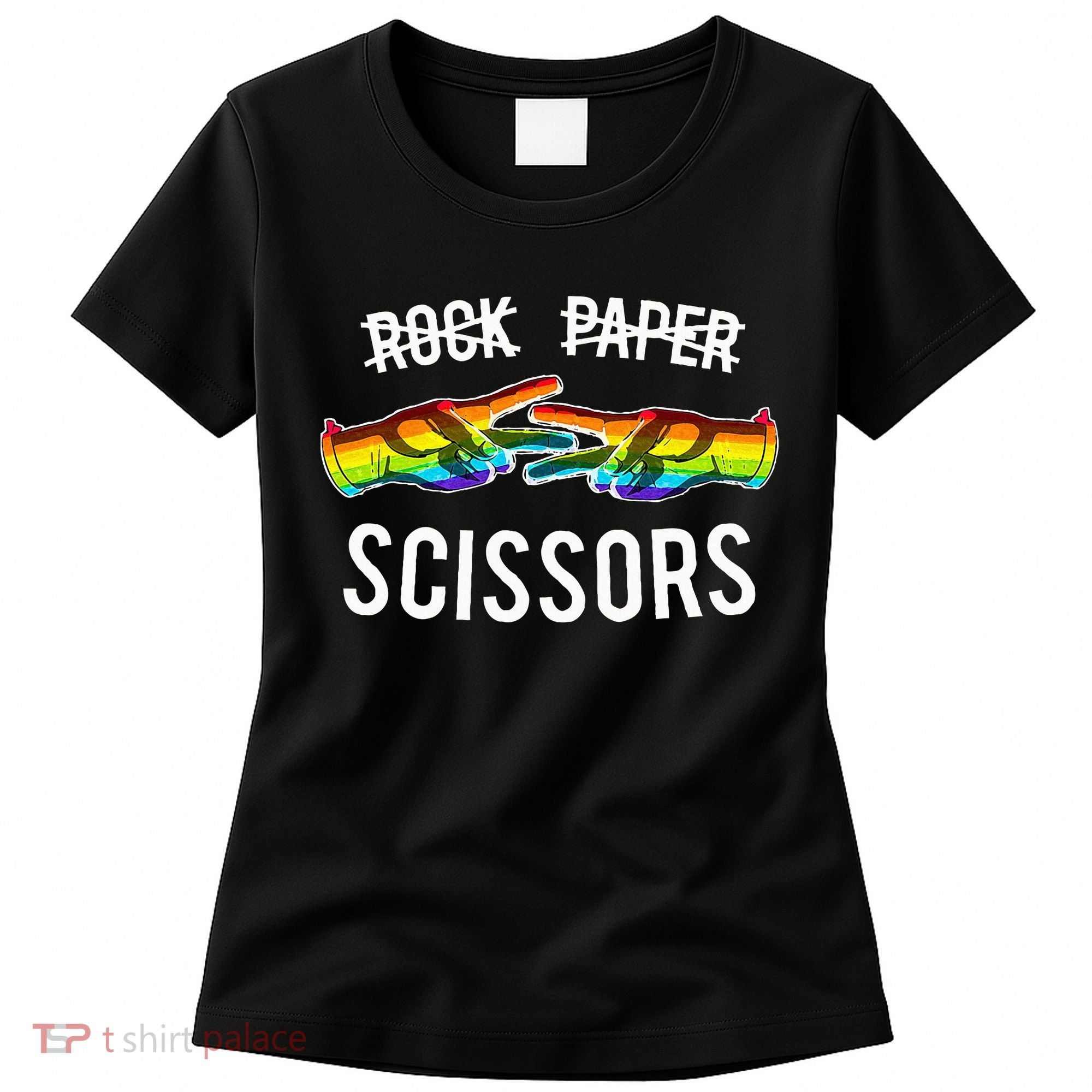 Rock Paper Scissors Lesbian Pride Rainbow Lgbt Women's T-Shirt