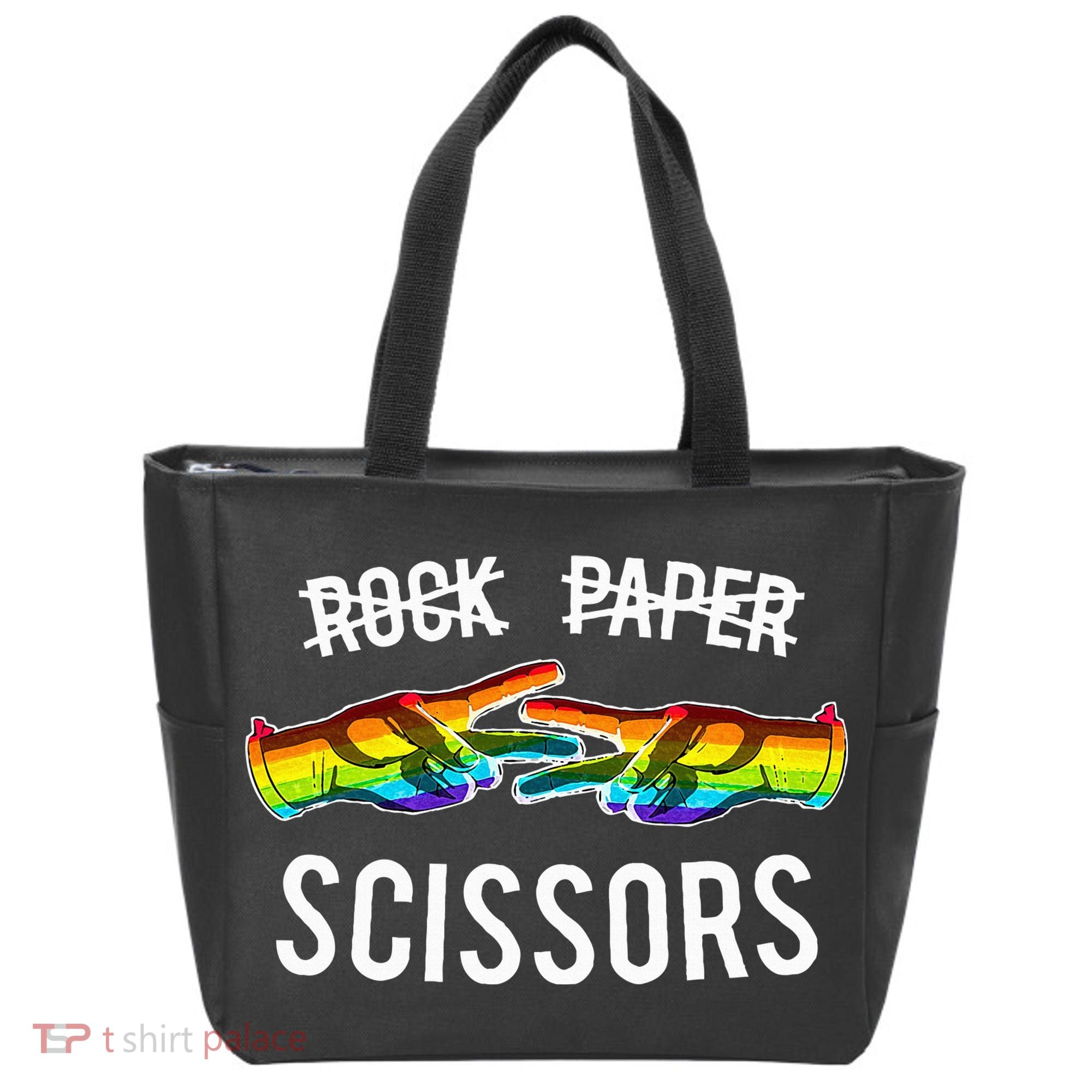Rock Paper Scissors Lesbian Pride Rainbow Lgbt Tote Bag