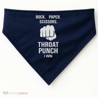 ROCK PAPER SCISSORS THROAT PUNCH USA-Made Doggie Bandana
